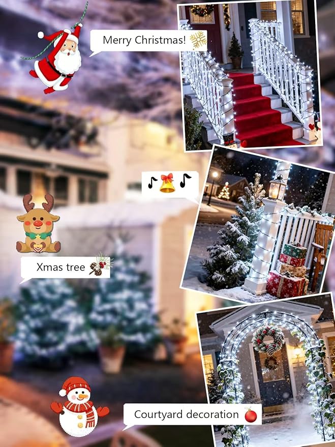 Voice Controlled Christmas Lights with Remote, 264 FT 800 LED String Lights Indoor Outdoor with 12 Modes 3 Timers, Dimmable Twinkle Light Plug in Waterproof for Xmas Tree Party Decor, Cool White