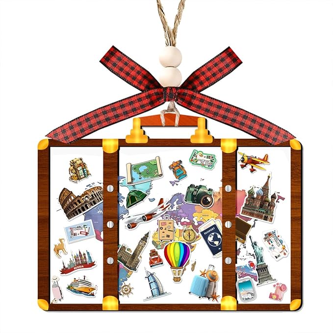 Tesuivra Personalized Christmas Ornaments 2025 - World Globe Traveler Ornament for Christmas Tree Travel Adventures Vacation Gifts Holiday Decoration