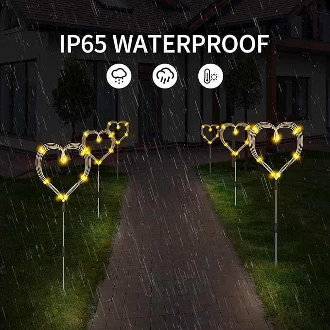 Solar Garden Lights, Firework Light Outdoor 5 Pack 120 LED Solar Waterproof Decorative Starburst Lights Landscape Lamp 18 Hours Working Time, Decor for Courtyard Garden Christmas Party (warm white)
