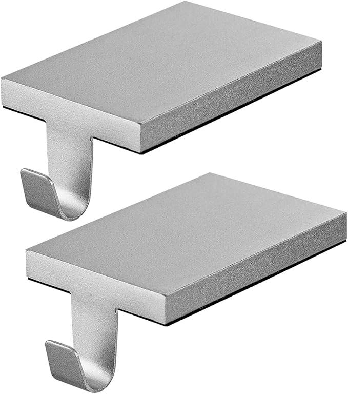 2 Pcs Christmas Stocking Holders Hanging Hooks Heavy Duty Mantel Stocking Holder Bases Weighted Metal Stocking Hangers for Shelf Fireplace Stair Xmas Party Decor (2, Silver)