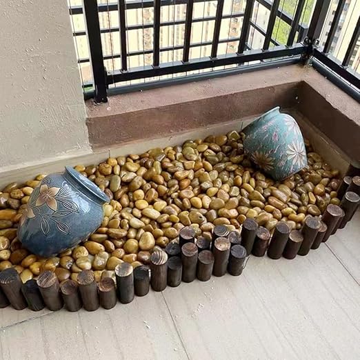 Rocks for Plant 5lbs, Yellow River Rocks 2-3 Inch Natural Pebbles for Indoor Plants, High Polished Decorative Stones Vase Filler Fish Tank Aquariums Landscaping Garden