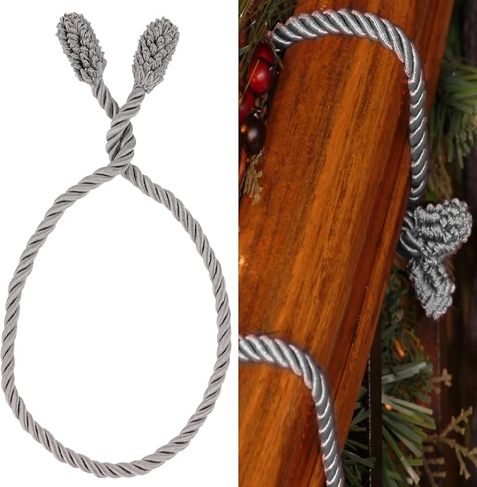 Haute Decor Decorative Garland Ties, 6 Pack, 20 inches (Silver) - Hang Garland, Lights, Decorations