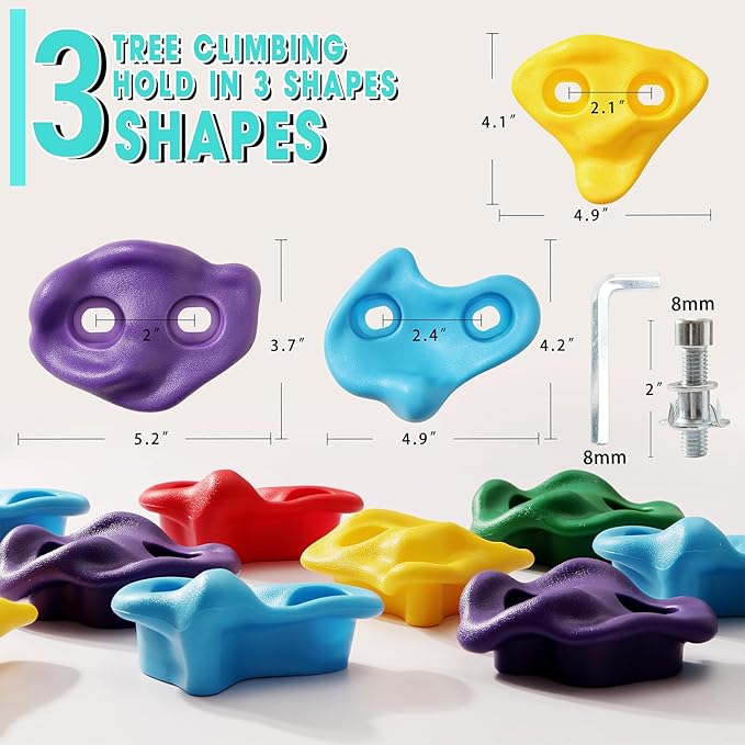 30 PCS Rock Climbing Holds for Kids,Adult Rock Wall Holds Large Climbing Rock Wall Grips for Indoor and Outdoor Playground Play Set with Hardware