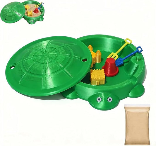4.5IN Mini Turtle-Shaped Desktop Sandbox with Soft Sand, Small Turtle Sand Tray, Office Decor, Sensory Zen Garden with Mini Tools, Stress-Relieving Creative Gift, Ideal Choice for Office Workers