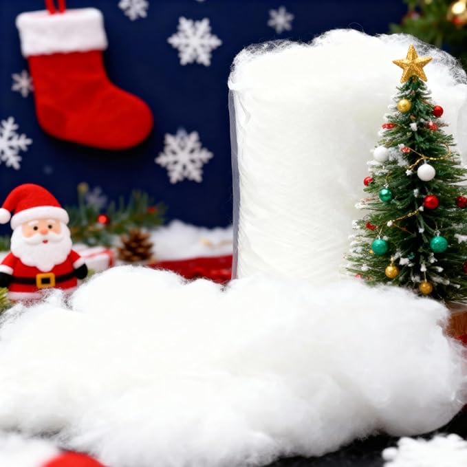 Christmas Fake Snow Fluffy Artificial Snow White Xmas Decorations for Christmas Village Displays Indoor and Outdoor Decor(12.3 oz)