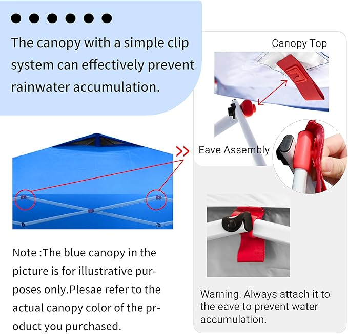 CROWN SHADES 10x10 Pop Up Canopy, Patented Center Lock One Push Tent Canopy, Newly Designed Storage Bag, 8 Stakes, 4 Ropes (10x10, Grey)