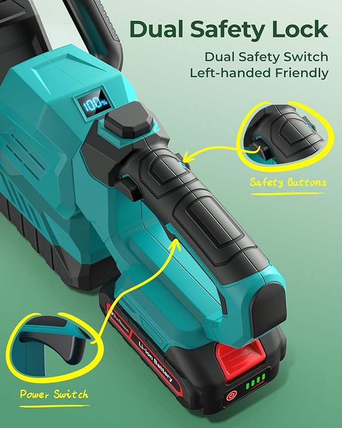 Cordless Hedge Trimmer 20-Inch with Battery Indicator & 2X 2000mAh Batteries, 180¡Æ Rotatable Head, 3000RPM Electric Brush Cutter for Hedges, Shrubs, Branches