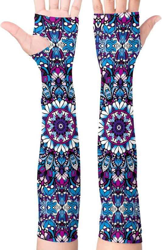 Buwuta Garden Sleeves for Women Dragonfly Sun Protection Sleeves Anti-Scratch Arm Cooling Sleeves for Farmers Sports