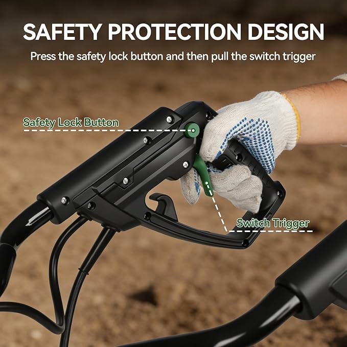 Prostormer Electric Tiller for Gardening, 18¡± Tilling Width & 9¡± Working Depth, 1800W 15A Corded Rototiller Cultivator with 24 Steel Tines for Soil Cultivation, Weeding and Lawn Care