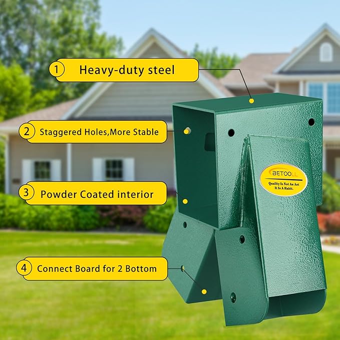 BETOOLL Swing Sets Brackets - 2 A-Frame Swing Set Brackets and 1 Middle Swing Bracket with All Mounting Heavy Duty Hardware Included - Swing Set Kit for Porch, Yard, Playground - Green