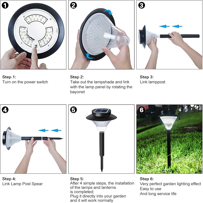 Solar Pathway Lights Outdoor, 2 Pack Upgraded Solar Outdoor Lights Super Bright Up to 12 Hrs, IP65 Waterproof Solar Garden Lights Outdoor Solar Lights for Yard Landscape Path Walkway