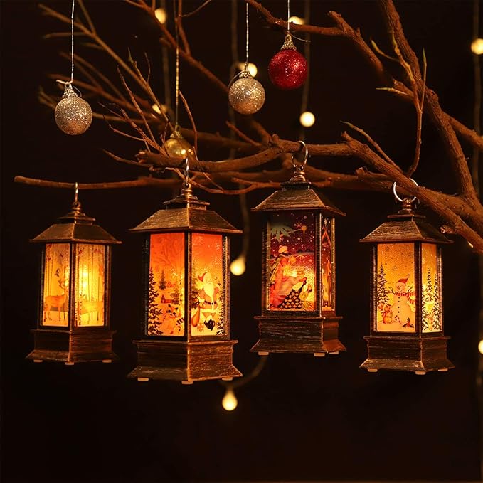 Christmas Lantern Decorations Christmas Lighting Decorations Christmas Tree Decorations Home Decor Small Candle Lanterns, Holiday Decorations Gifts for Family, Children, or Friends