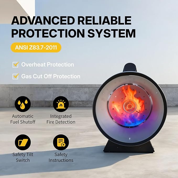 125,000 BTU Portable Forced Air Propane Heater - 10 ft Hose & Regulator Included, Adjustable Torpedo Heater for Garage, Construction Sites, Jobsite, Patio