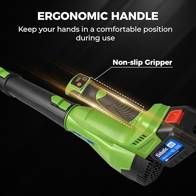 Electric Leaf Blower Cordless, 690 CFM/190 MPH Brushless Motor with 6-Speed Modes, 690 CFM Battery Leaf Blower with 2 X 2.0Ah Batteries & Charger, Lightweight, Battery Powered