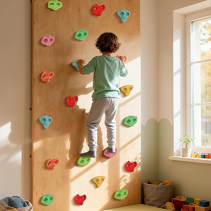 30 PCS Large Rock Climbing Holds for Kids, Extra Large Climbing Rock Wall Grips, Adult Rock Wall Holds Rock Wall Climbing Kit with Hardware for Indoor and Outdoor Climbing Wall Holds£¨Pastel Color£©