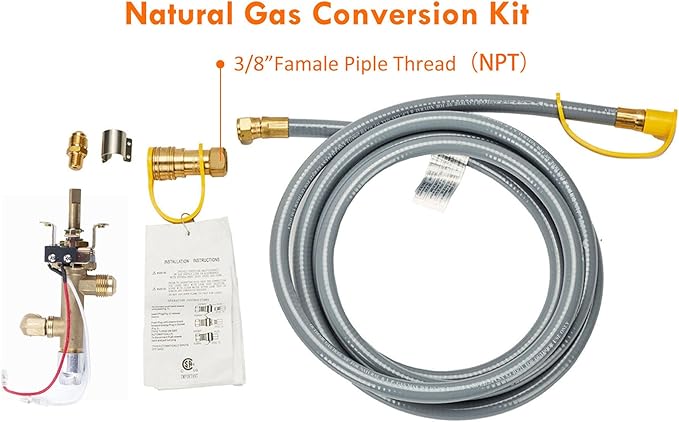32.5-inch Fire Table with Natural Gas Conversion Kit, 50,000BTU Outdoor Modern Patio Fire Pit Table w/Square Burner Lid, Glass Rocks, Cover