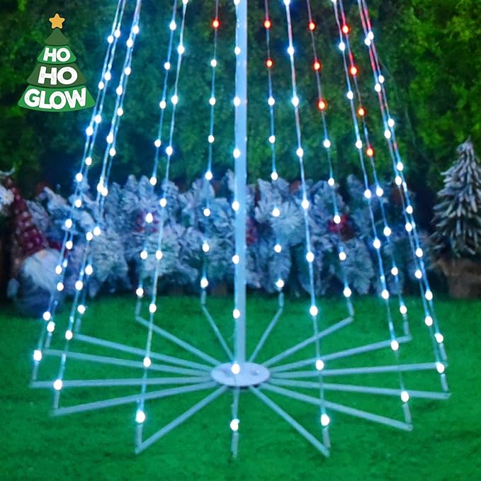 Indoor and Outdoor 7ft 295 LED Christmas Tree with Adjustable Lights Music Modes, and Scenes with App Control, Pre-Lit Seasonal Decoration