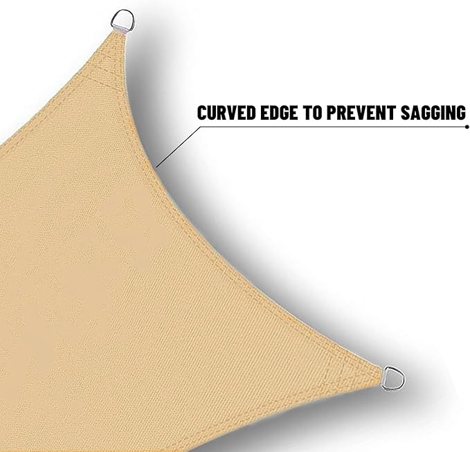 SUNNY GUARD Waterproof Sun Shade Sail 7' x 7' Sand Rectangle UV Block Sunshade for Backyard Yard Deck Patio Garden Outdoor Activities and Facility(Customized)