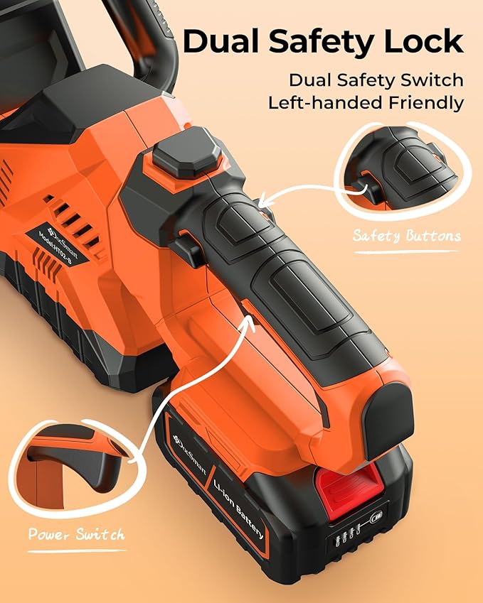 20'' Hedge Trimmer Cordless with 2pcs 4000mAh Battery, Electric Handheld Bush Clipper with Rechargeable Batteries, 3000RPM 180¡Æ Rotatable Head, 2/3'' Blade Gap Orange