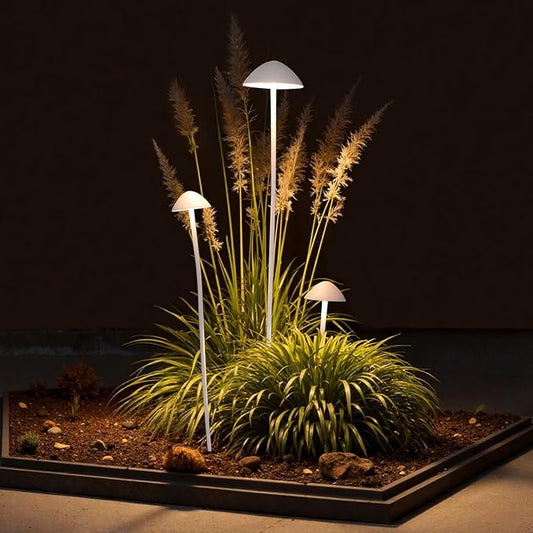 Gardencoin Outdoor Garden Decorative Lights, LED Landscape Lighting Decor IP65 Waterproof, Mushroom Light Wired with Transformer for Backyard, Patio, Lawn, Pathway Decoration, Set of 3