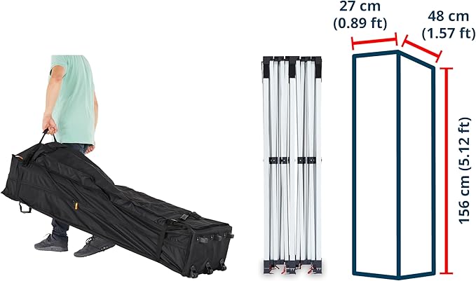 TOOLPORT 10x20 ft PES 800 Pop up canopy PROFESSIONAL Aluminium 1.6 in., White