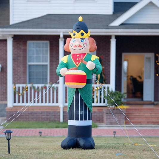 8FT Christmas Inflatable Nutcracker Soldier Outdoor Decorations, Xmas Blow up Yard Decorations,Santa Soldier with Lights for Indoor Outdoor Patio Garden Xmas Decor