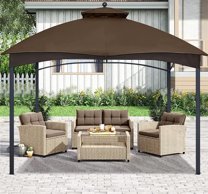 ABCCANOPY Gazebo Replacement Canopy Top for Lowe's Allen Roth #GF-12S004B-1, New Brown
