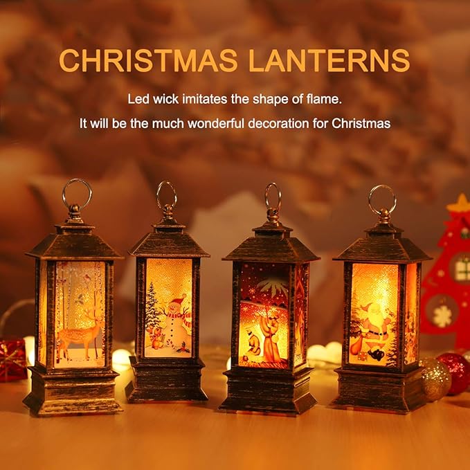 Christmas Lantern Decorations Christmas Lighting Decorations Christmas Tree Decorations Home Decor Small Candle Lanterns, Holiday Decorations Gifts for Family, Children, or Friends