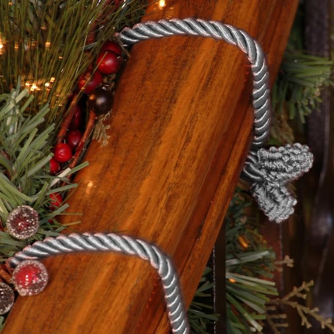 Haute Decor Decorative Garland Ties, 6 Pack, 20 inches (Silver) - Hang Garland, Lights, Decorations