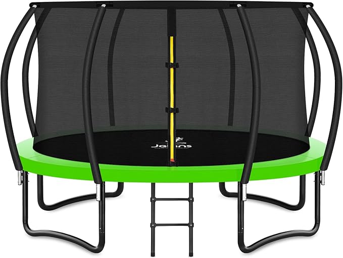 Trampoline 8FT 10FT 12FT 14FT 15FT 16FT, Recreational Trampolines with Enclosure Net and Ladder, Outdoor Anti-Rust Trampolines for Kids and Adults, ASTM Approved