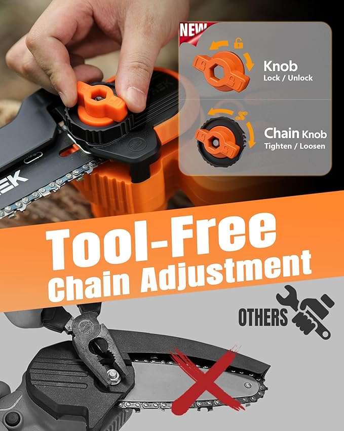 Unique Gift for Men: Mini Chainsaw Cordless 8 inch & 6 inch, Powerful & Safe Electric Handheld Chain Saw with 2 Batteries, Ultimate Garden Gift for Dad, Husband, Father, Christmas & Birthdays