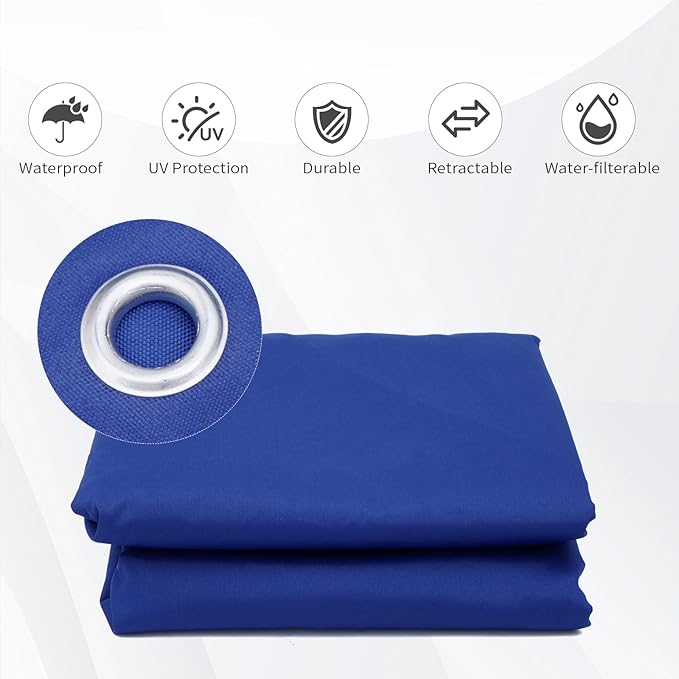 Gazebo Replacement Canopy Top Waterproof Cover, Fits Model L-GZ136PST, Double-Tiered and UV-Resistant (Blue)