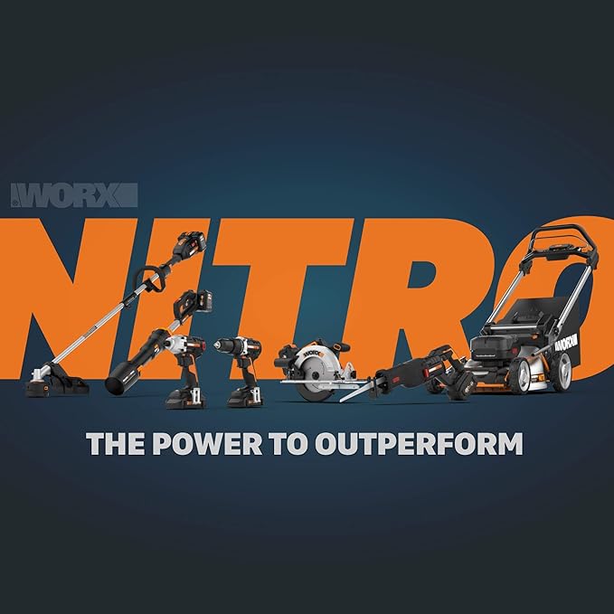 Worx Nitro 40V 20" Cordless Lawn Mower, 3-in-1 Electric Mower with Collapsible Handle, Push Lawn Mower with 7-Position Height Adjustment – 2 Batteries & Charger Included