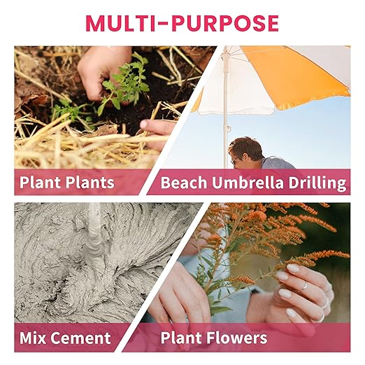 TCBWFY Garden Auger Drill Bit Set - 3.5 x 16 Inch & 1.6 x 16.5 Inch Auger Drill Bits for Planting - Heavy-Duty Garden Tools for Bulbs, Flowers, and Vegetables