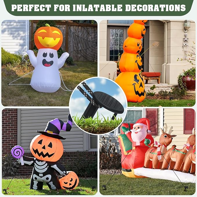 5.7'' Plastic Ground Stakes for Inflatable Decorations, 18-Pack, Halloween and Christmas Yard Decor