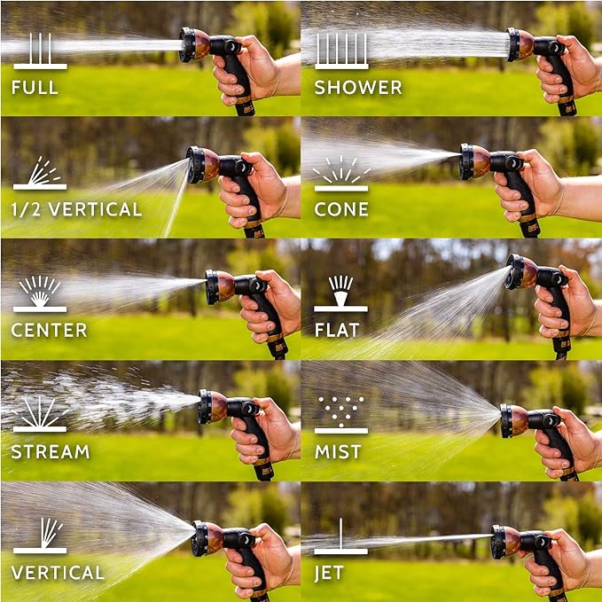 Pocket Hose Copper Bullet Expandable Garden Hose w/10 Pattern Thumb Spray Nozzle AS SEEN ON TV 650psi 3/4 in Patented Lead-Free Ultra-Lightweight Solid Copper Anodized Aluminum (25 Ft)