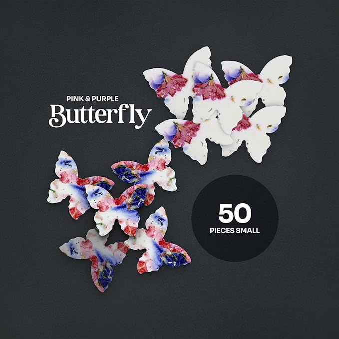 Butterfly Seed Paper – 50pcs Small Pink & Purple Plantable Wildflower, Writable & Plantable Gift for Moms, Plant Lover, & Teachers, Ideal for Weddings, Baby Shower, Memorial, & Celebrations