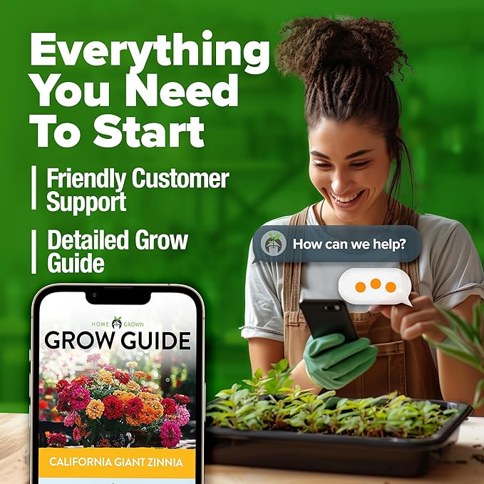 HOME GROWN Zinnia Seeds for 2026 - California Giant Mix - 7,300+ (2 oz) 𝗡𝗢𝗡-𝗚𝗠𝗢 𝗨𝗦𝗔 Plant Wildflower Blooms – Bulk Seeds for Planting Flowers Outside - Pollinator Gardens (Zinnia elegans)