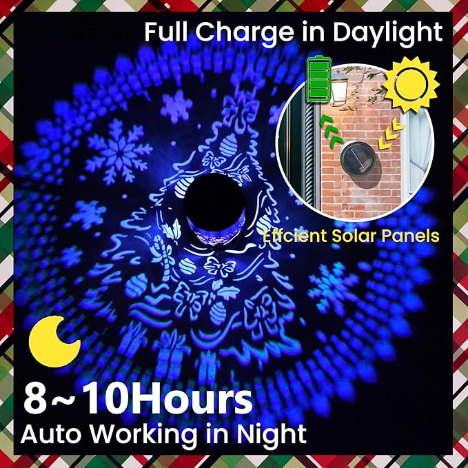 Christmas Tree Theme Solar Fence Lights - 2 Pack Color Changing Solar Lights Outdoor Waterproof Metal Step Wall Deck Fence Light for Post Patio Backyard Garden - Christmas Decorations Gifts for Women.