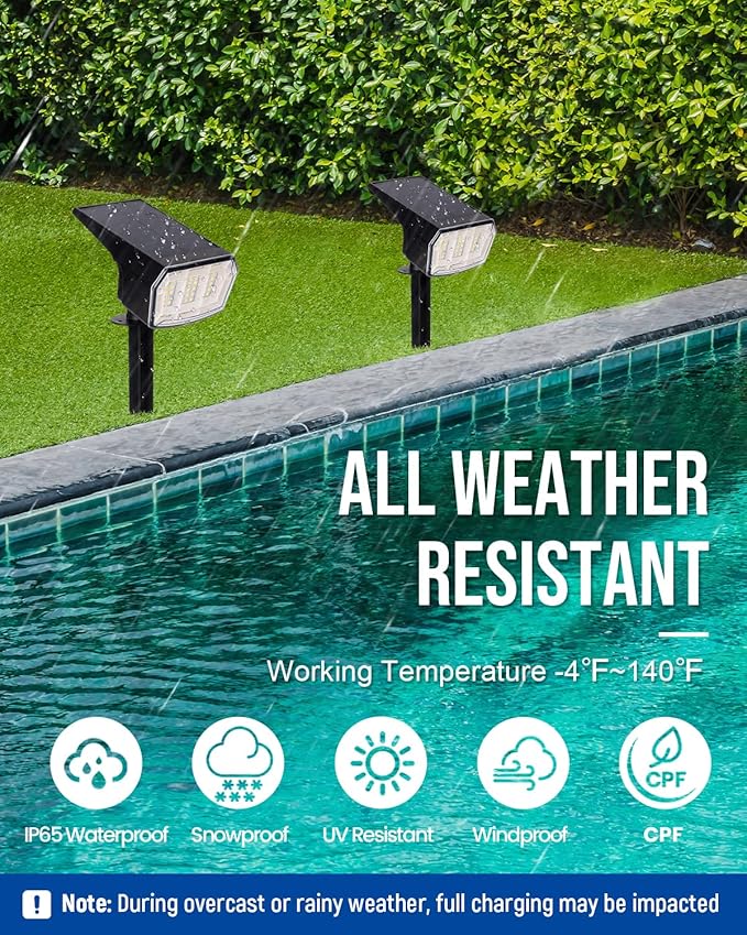 Solar Spot Lights Outdoor 63 LED 3 Lighting,Waterproof IP65 Modes Spotlights for Outside House Yard Garden Landscape Lights 3 Pack (Natural Light)
