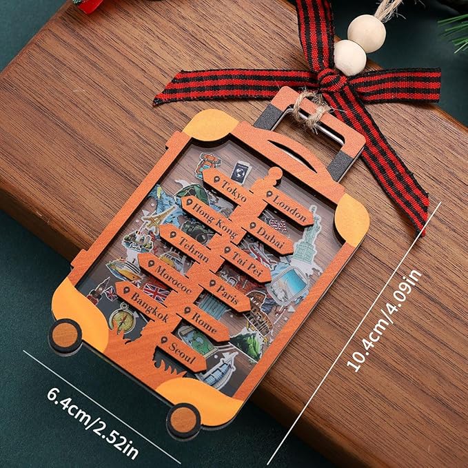 Tesuivra Personalized Christmas Ornaments 2025 - World Globe Traveler Ornament for Christmas Tree Travel Adventures Vacation Gifts Holiday Decoration