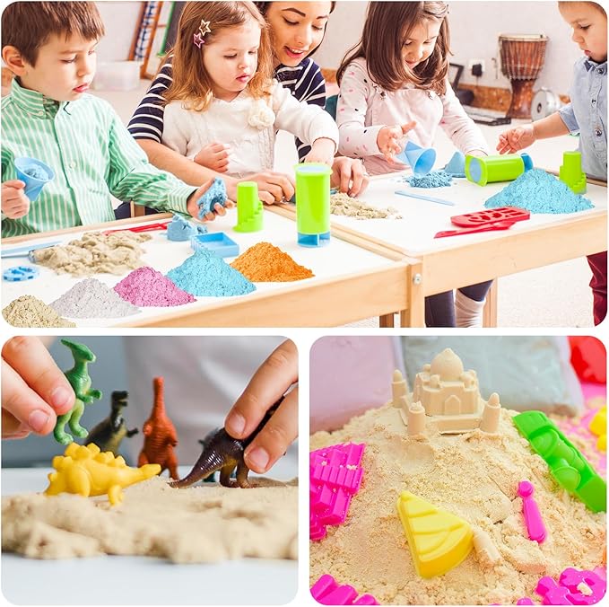 FlexiSand 11 Lbs Fun Sand for Kids, Safe Non-Toxic Eco-Friendly Molding Sand for Stress Relief&Skill Development,Easy-to-Shape Mess-Free Formula Enhances Imagination&Creativity (Original Color)