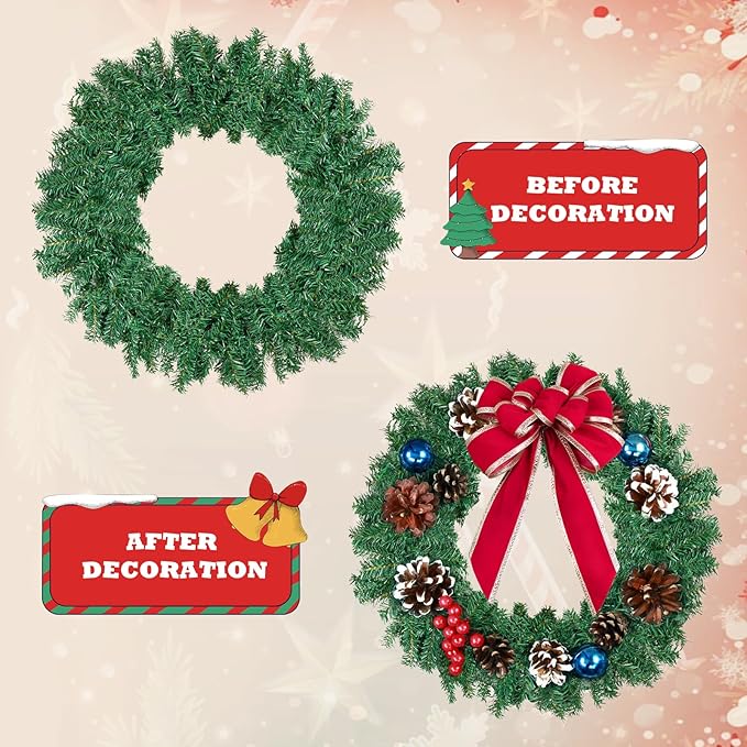 Incbruce 9 FT Artificial Christmas Garland Decorations, Winter Cedar Pine Needles Garland for Wall, Home Fireplace, Indoor, Outdoor Holiday Christmas Decorations (Pack of 10)