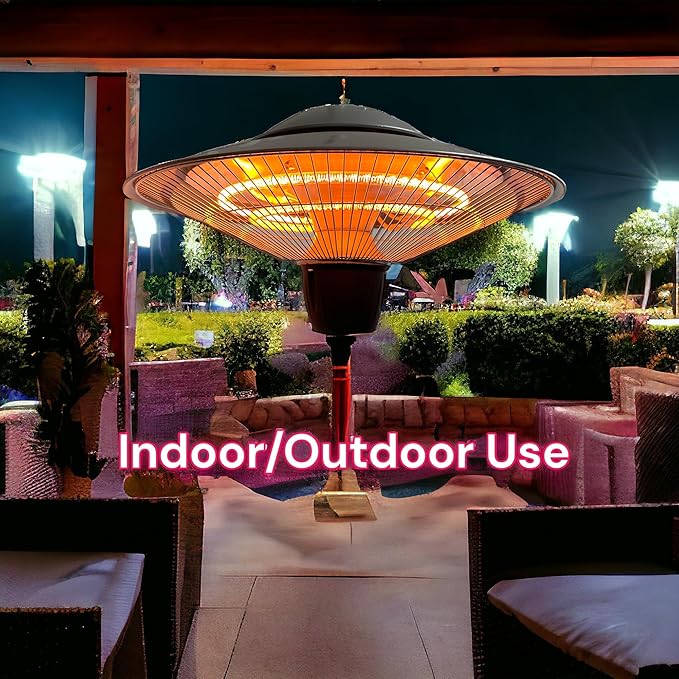 Silver UFO Dual Temp Outdoor Indoor Patio Restaurant Halogen Ceiling Heater Water Proof