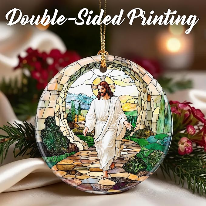 He is Risen: Resurrection of Jesus Christmas Ornaments – Christmas Tree Decorations, Christian Home Decorations, Stocking Stuffers, Gift Ideas, Easter Day Gift, Christian Gifts, and Religious Gifts