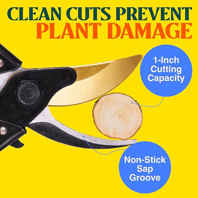 Haus & Garten ForgedPRO 8.75 Heavy Duty Professional Titanium Bypass Pruning Shears - Use As Pruners, Garden Shears, Handheld Pruning Shears For Gardening, Clippers, Garden Scissors, Pruner Tool