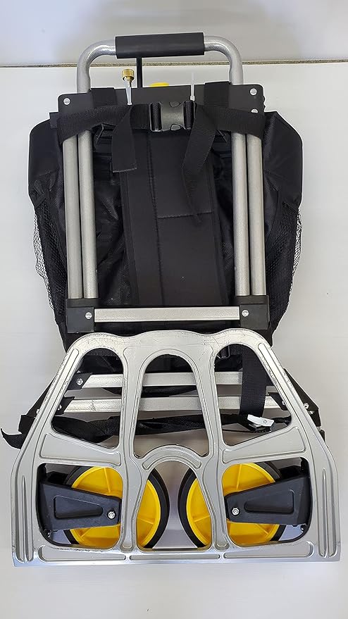 Backpack Sprayer MY4SONS M4 4-Gallon - Cordless Water Sprayer for Plants, Refillable Pressurized Sprayer, Adjustable Wand, Heavy Duty - Includes 15ft Extension Hose - 7-inch Wheels Cart w/Secure Strap