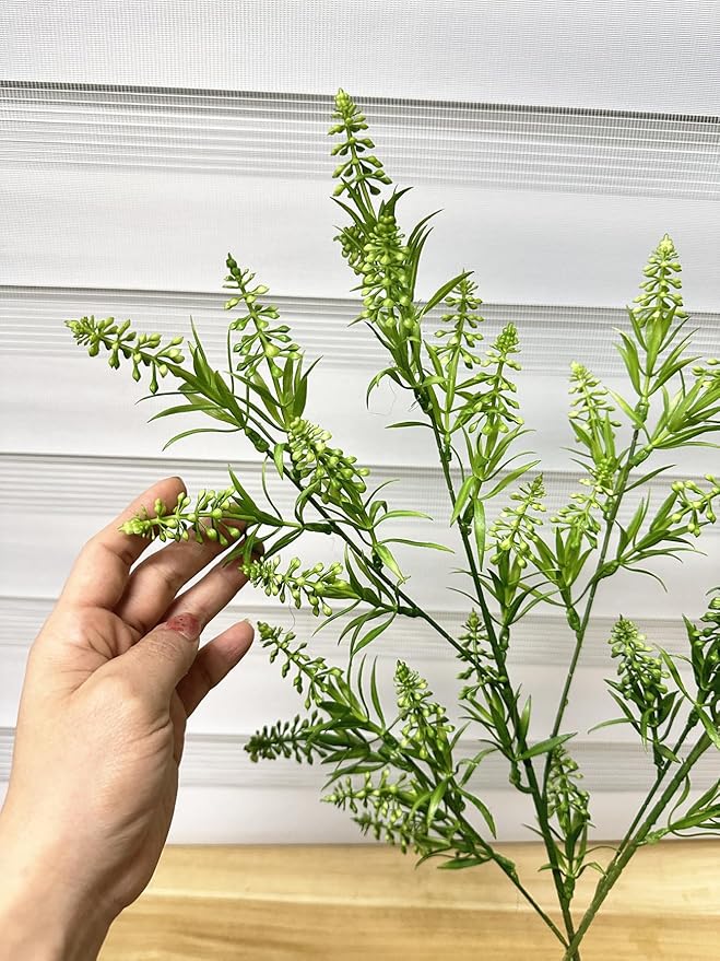 CATTREE Fake Plants Lavender Plastic Flowers Tall 31 Inch, Artificial Plant Faux Flower Bundle Indoor Decor Outdoor Wedding Bouquet Kitchen Table Centerpieces Arrangements Christmas Decorations 2 Pack