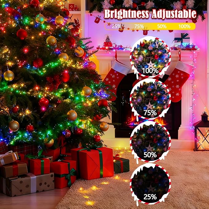 2025 New Voice Control 88ft 240LED Smart Christmas String Lights Outdoor/Indoor | String Lights with Remote, 12Modes, 7Voice Commands & Timers, Christmas Twinkle Light for Xmas Tree Decor (Multicolor)