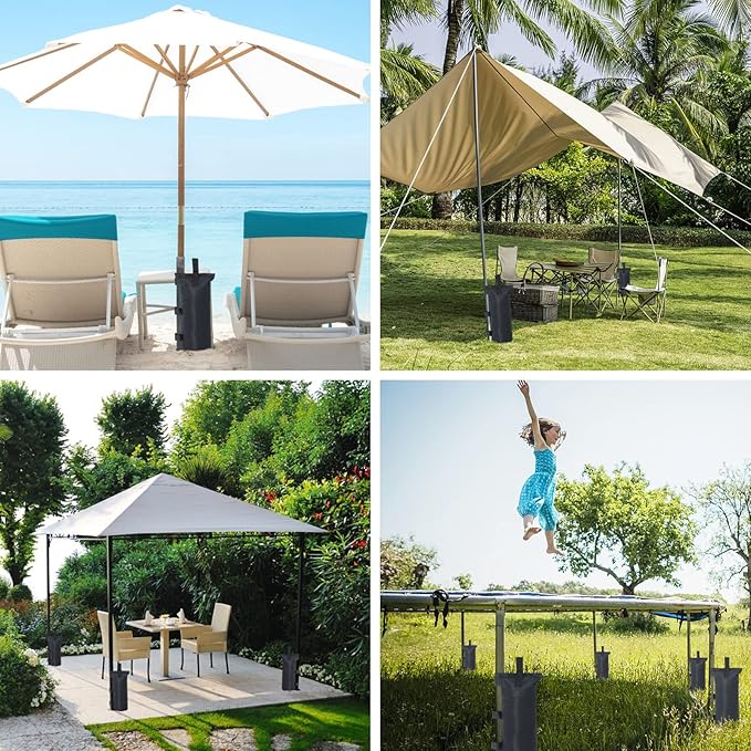 COOSHADE Canopy Tent Sand Bags Gazebo Weights Bags,4 Pack,120LBS,Black